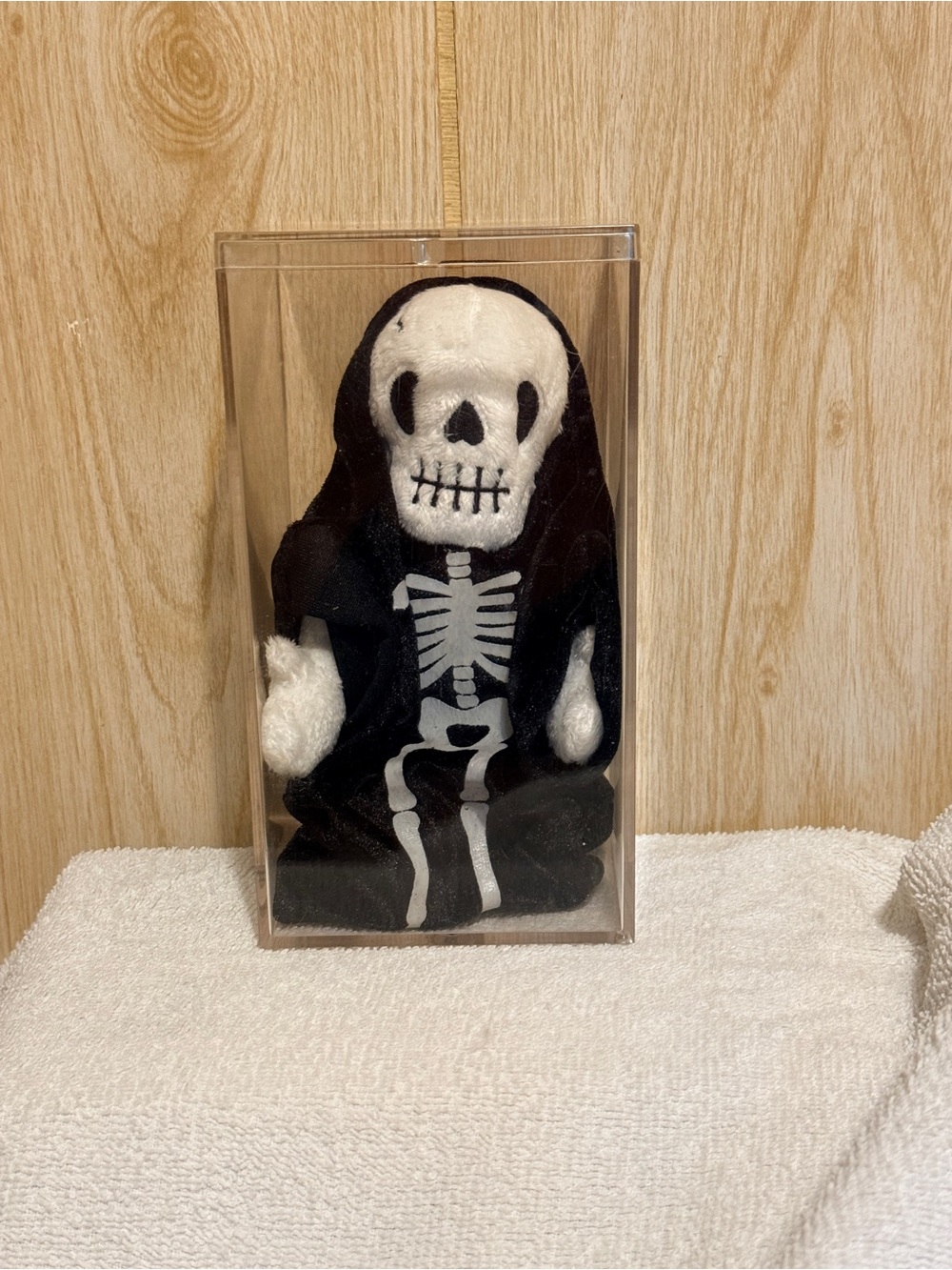 Plush Skeleton Grim Reaper Doll - Black and White
